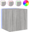 vidaXL - Tv-wandmeubelen - met - LED - 2 - st - 40,5x35x40 - cm - grijs - sonoma - eiken
