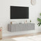 vidaXL - Tv-wandmeubelen - met - LED - 2 - st - 60x35x31 - cm - grijs - sonoma - eiken