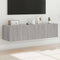 vidaXL - Tv-wandmeubelen - met - LED - 2 - st - 60x35x31 - cm - grijs - sonoma - eiken
