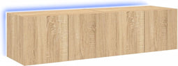 vidaXL - Tv-wandmeubelen - met - LED - 2 - st - 60x35x31 - cm - sonoma - eikenkleurig