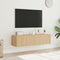 vidaXL - Tv-wandmeubelen - met - LED - 2 - st - 60x35x31 - cm - sonoma - eikenkleurig
