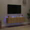 vidaXL - Tv-wandmeubelen - met - LED - 2 - st - 60x35x31 - cm - sonoma - eikenkleurig