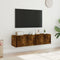 vidaXL - Tv-wandmeubelen - met - LED - 2 - st - 60x35x31 - cm - gerookt - eikenkleurig
