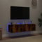 vidaXL - Tv-wandmeubelen - met - LED - 2 - st - 60x35x31 - cm - gerookt - eikenkleurig