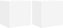 vidaXL - Tv-wandmeubelen - met - LED-verlichting - 2 - st - 40,5x35x40 - cm - wit