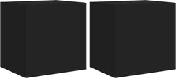 vidaXL - Tv-wandmeubelen - met - LED-verlichting - 2 - st - 40,5x35x40 - cm - zwart