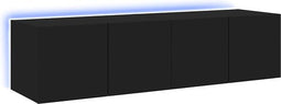 vidaXL - Tv-wandmeubelen - met - LED-verlichting - 2 - st - 60x35x31 - cm - zwart