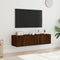 vidaXL - Tv-wandmeubelen - met - LED-verlichting - 2 - st - 60x35x31 - cm - bruineiken