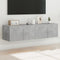 vidaXL - Tv-wandmeubelen - met - LED-verlichting - 2 - st - 60x35x31 - cm - betongrijs