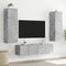 vidaXL - Tv-wandmeubelen - met - LED-verlichting - 2 - st - 60x35x31 - cm - betongrijs