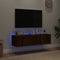 vidaXL - Tv-wandmeubelen - met - LED-verlichting - 2 - st - 60x35x31 - cm - bruineiken