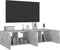 vidaXL - Tv-wandmeubelen - met - LED-verlichting - 2 - st - 60x35x31 - cm - betongrijs