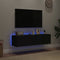 vidaXL - Tv-wandmeubelen - met - LED-verlichting - 2 - st - 60x35x31 - cm - zwart