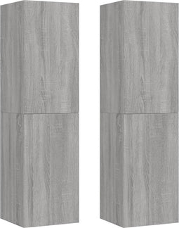 vidaXL - Tv-wandmeubels - 2 - st - 30,5x30x110 - cm - grijs - sonoma - eikenkleurig