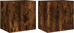 vidaXL - Tv-wandmeubels - 2 - st - 40,5x30x40 - cm - bewerkt - hout - gerookt - eiken