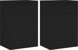 vidaXL - Tv-wandmeubels - 2 - st - 40,5x30x60 - cm - bewerkt - hout - zwart