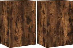 vidaXL - Tv-wandmeubels - 2 - st - 40,5x30x60 - cm - bewerkt - hout - gerookt - eiken