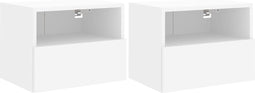 vidaXL - Tv-wandmeubels - 2 - st - 40x30x30 - cm - bewerkt - hout - wit