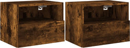 vidaXL - Tv-wandmeubels - 2 - st - 40x30x30 - cm - bewerkt - hout - gerookt - eikenkleur