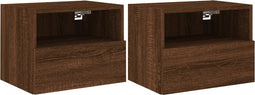 vidaXL - Tv-wandmeubels - 2 - st - 40x30x30 - cm - bewerkt - hout - bruin - eikenkleur