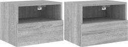 vidaXL - Tv-wandmeubels - 2 - st - 40x30x30 - cm - bewerkt - hout - grijs - sonoma