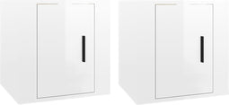vidaXL - Tv-wandmeubels - 2 - st - 40x34,5x40 - cm - hoogglans - wit