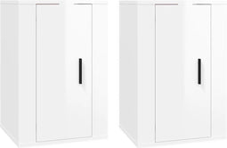 vidaXL - Tv-wandmeubels - 2 - st - 40x34,5x60 - cm - hoogglans - wit