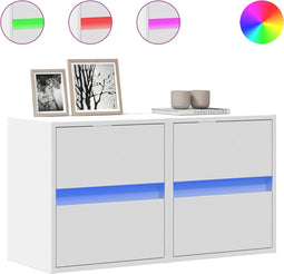 vidaXL - Tv-wandmeubels - 2 - st - met - LED-verlichting - 41x31x45 - cm - wit