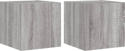 vidaXL - Tv-wandmeubels - met - LED - 2 - st - 30,5x35x30 - cm - grijs - sonoma - eiken