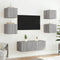 vidaXL - Tv-wandmeubels - met - LED - 2 - st - 30,5x35x30 - cm - grijs - sonoma - eiken