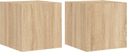 vidaXL - Tv-wandmeubels - met - LED - 2 - st - 30,5x35x30 - cm - sonoma - eikenkleurig