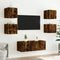 vidaXL - Tv-wandmeubels - met - LED - 2 - st - 30,5x35x30 - cm - gerookt - eikenkleurig