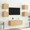 vidaXL - Tv-wandmeubels - met - LED - 2 - st - 30,5x35x30 - cm - sonoma - eikenkleurig