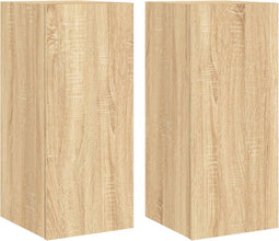 vidaXL - Tv-wandmeubels - met - LED - 2 - st - 30,5x35x70 - cm - sonoma - eikenkleurig
