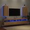 vidaXL - Tv-wandmeubels - met - LED - 2 - st - 30,5x35x70 - cm - sonoma - eikenkleurig