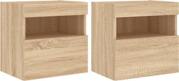 vidaXL - Tv-wandmeubels - met - LED - 2 - st - 40x30x40 - cm - sonoma - eikenkleurig