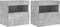 vidaXL - Tv-wandmeubels - met - LED - 2 - st - 40x30x40 - cm - betongrijs