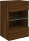 vidaXL - Tv-wandmeubels - met - LED - 2 - st - 40x30x60,5 - cm - bruin - eikenkleur