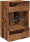 vidaXL - Tv-wandmeubels - met - LED - 2 - st - 40x30x60,5 - cm - oud - houtkleurig