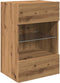 vidaXL - Tv-wandmeubels - met - LED - 2 - st - 40x30x60,5 - cm - artisanaal - eikenkleur