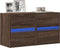 vidaXL - Tv-wandmeubels - met - LED - 2 - st - 41x31x45 - cm - bruin - eikenkleurig