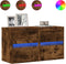 vidaXL - Tv-wandmeubels - met - LED - 2 - st - 41x31x45 - cm - gerookt - eikenkleurig