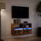 vidaXL - Tv-wandmeubels - met - LED - 2 - st - 41x31x45 - cm - gerookt - eikenkleurig