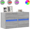 vidaXL - Tv-wandmeubels - met - LED - 2 - st - 41x31x45 - cm - grijs - sonoma - eikenkleur