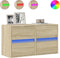 vidaXL - Tv-wandmeubels - met - LED - 2 - st - 41x31x45 - cm - sonoma - eikenkleurig