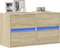 vidaXL - Tv-wandmeubels - met - LED - 2 - st - 41x31x45 - cm - sonoma - eikenkleurig