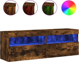 vidaXL - Tv-wandmeubels - met - LED - 2 - st - 60x30x40 - cm - gerookt - eikenkleurig