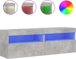 vidaXL - Tv-wandmeubels - met - LED - 2 - st - 60x30x40 - cm - betongrijs