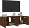 vidaXL - Tv-wandmeubels - met - LED - 2 - st - 60x35x41 - cm - bruin - eikenkleur