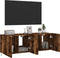 vidaXL - Tv-wandmeubels - met - LED - 2 - st - 60x35x41 - cm - gerookt - eikenkleurig
